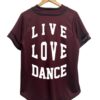 jersey casaca live love dance marron espalda