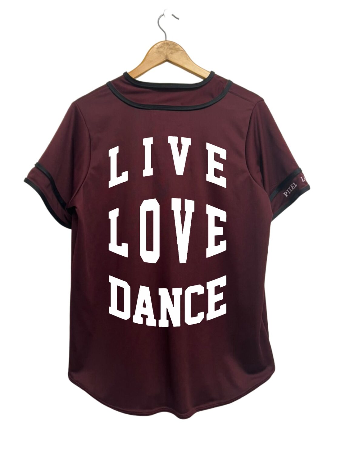 jersey casaca live love dance marron espalda
