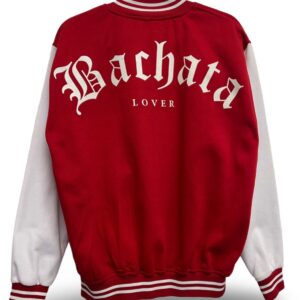 Chamarra Cazadora de universidad Jacket bomber Bachata Lover roja