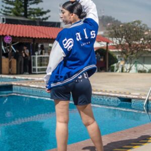 Chamarra Cazadora de universidad Jacket bomber Salsa Lover azul