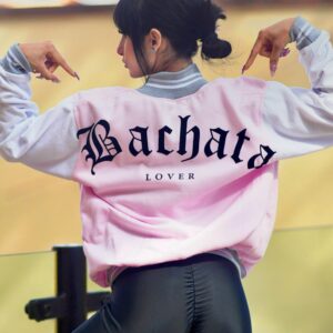Chamarra Cazadora bomber Jacket bachata Lover Rosa Baby