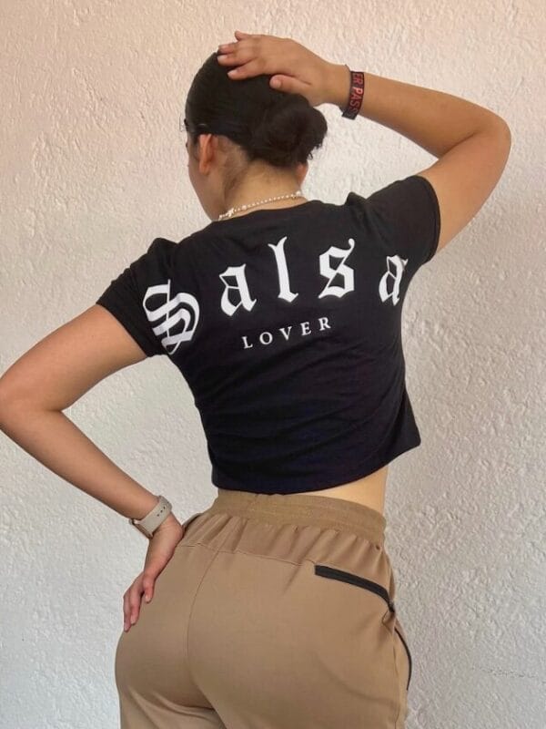 Crop Top SALSA LOVER color negro