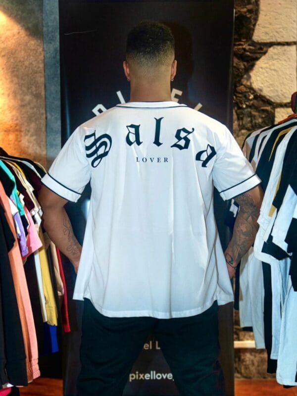 casaca jersey salsa lover blanco para hombre vista de espalda 1