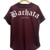 Jersey tipo baseball bachata lover para hombre color marrón guinda vista de espalda 1