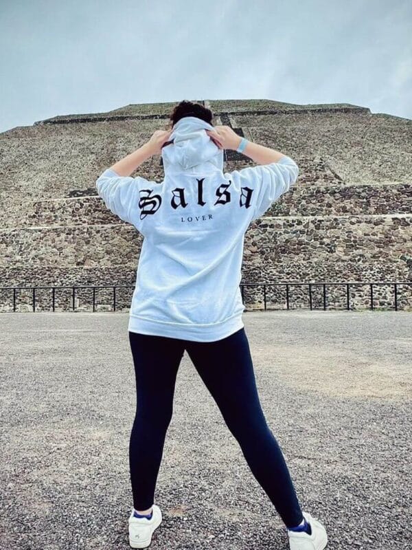Hoodie SALSA LOVER blanco unisex