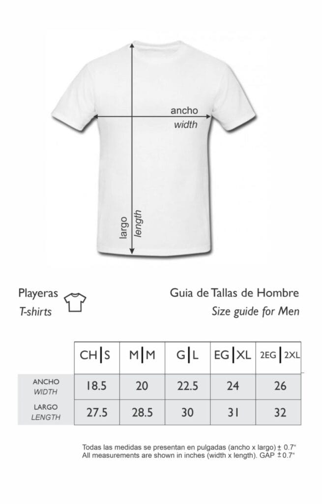 tallas playera hombre