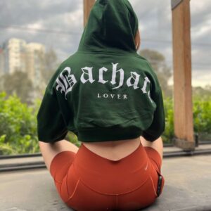 Hoodie Sudadera Crop Top Verde Bachata Lover