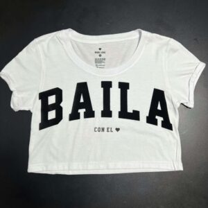 Crop Top Blanco Baila con el Corazón