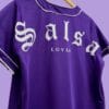jersey salsa lover color morado tipo baseball unisex vista de morado 2