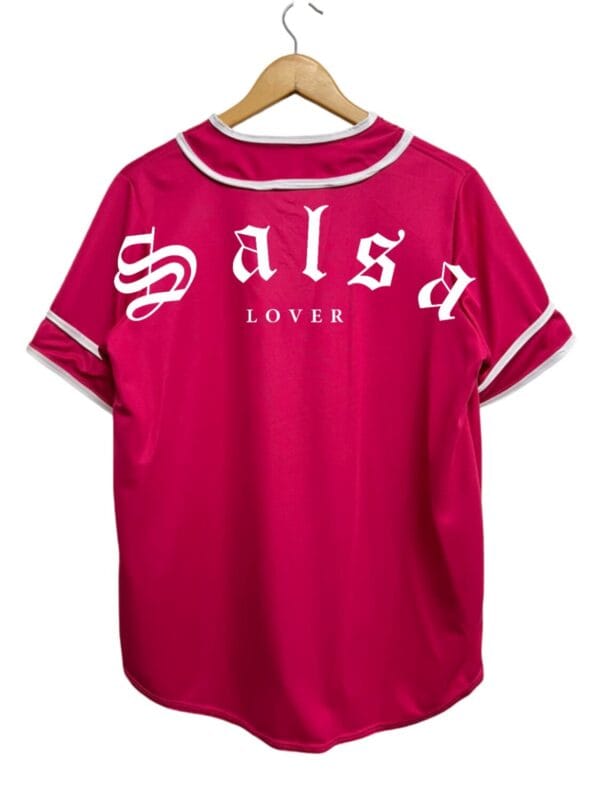 Casaca Jersey Salsa Lover rosa fiusha espalda