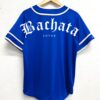 Jersey tipo baseball bachata lover para hombre color azul rey guinda vista de espalda 1