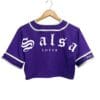 jersey salsa lover color morado tipo baseball para mujer espalda tipo crop top