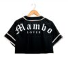 jersey crop top para mujer color negro mambo lover vista de espalda 1