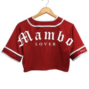 jersey crop top para mujer color roja mambo lover vista de espalda 1