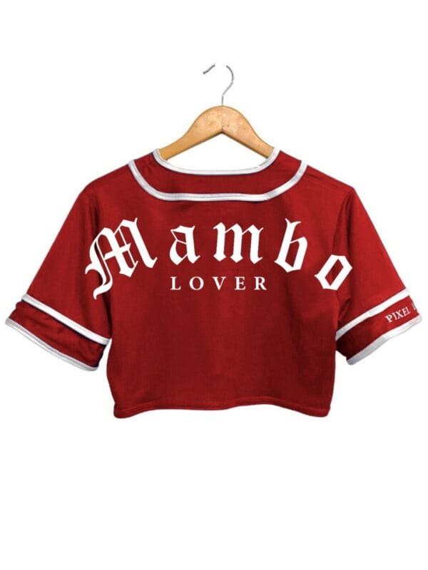jersey crop top para mujer color roja mambo lover vista de espalda 1
