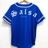 casaca jersey salsa lover tipo baseball en color azul rey vista de espalda 1