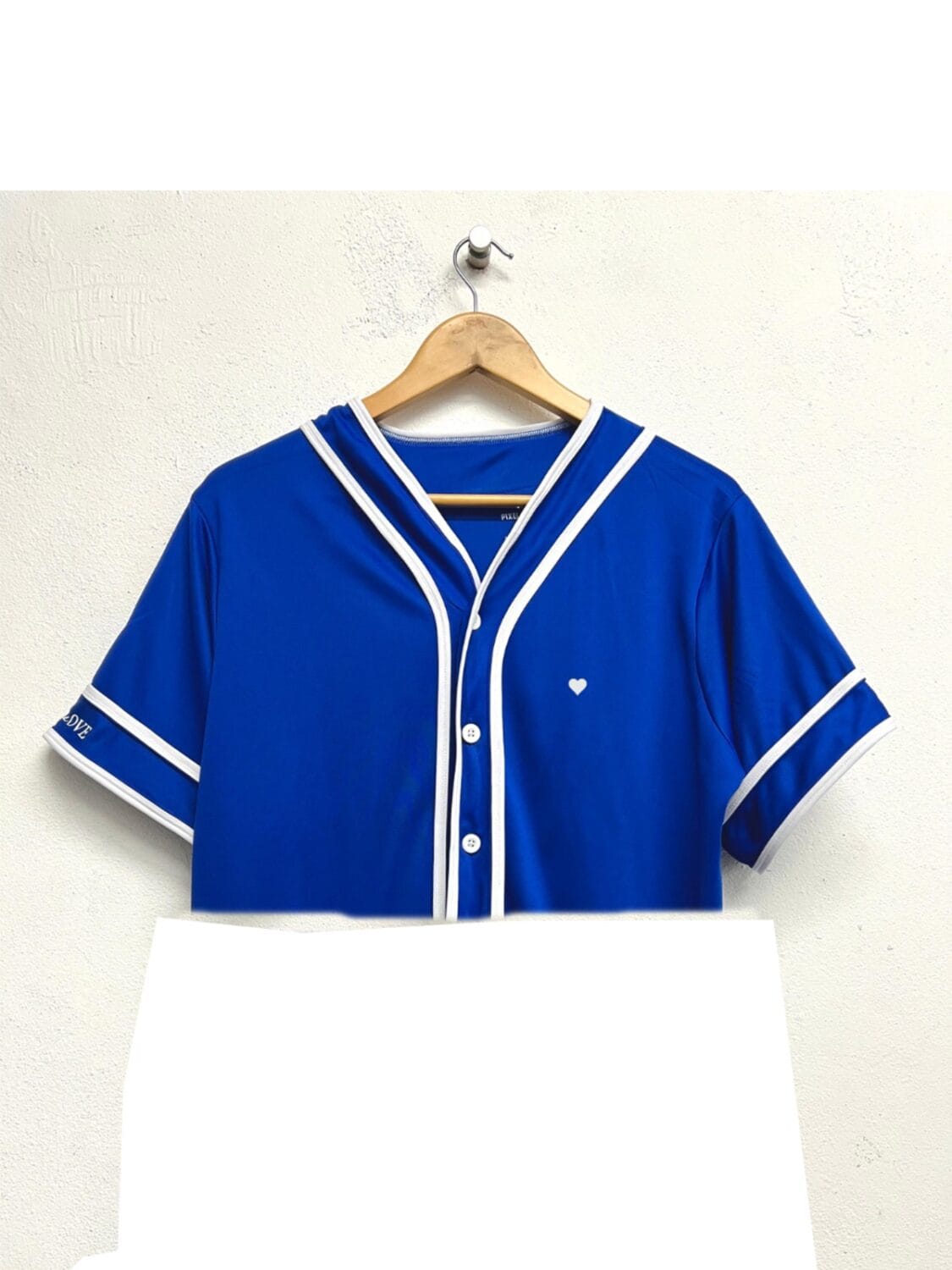 jersey salsa lover color azul rey tipo baseball para mujer frente tipo crop top