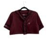 jersey crop top para mujer color guinda corinto salsa bachata lover vista de frente 1
