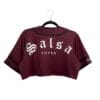 jersey crop top para mujer color guinda corinto salsa lover vista de espalda 1