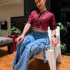 jersey bachata lover marron crop top corinto isa frtente 2