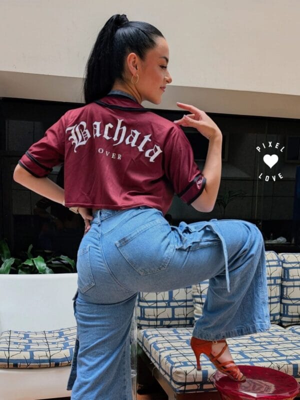 JERSEY crop top BACHATA LOVER color corinto