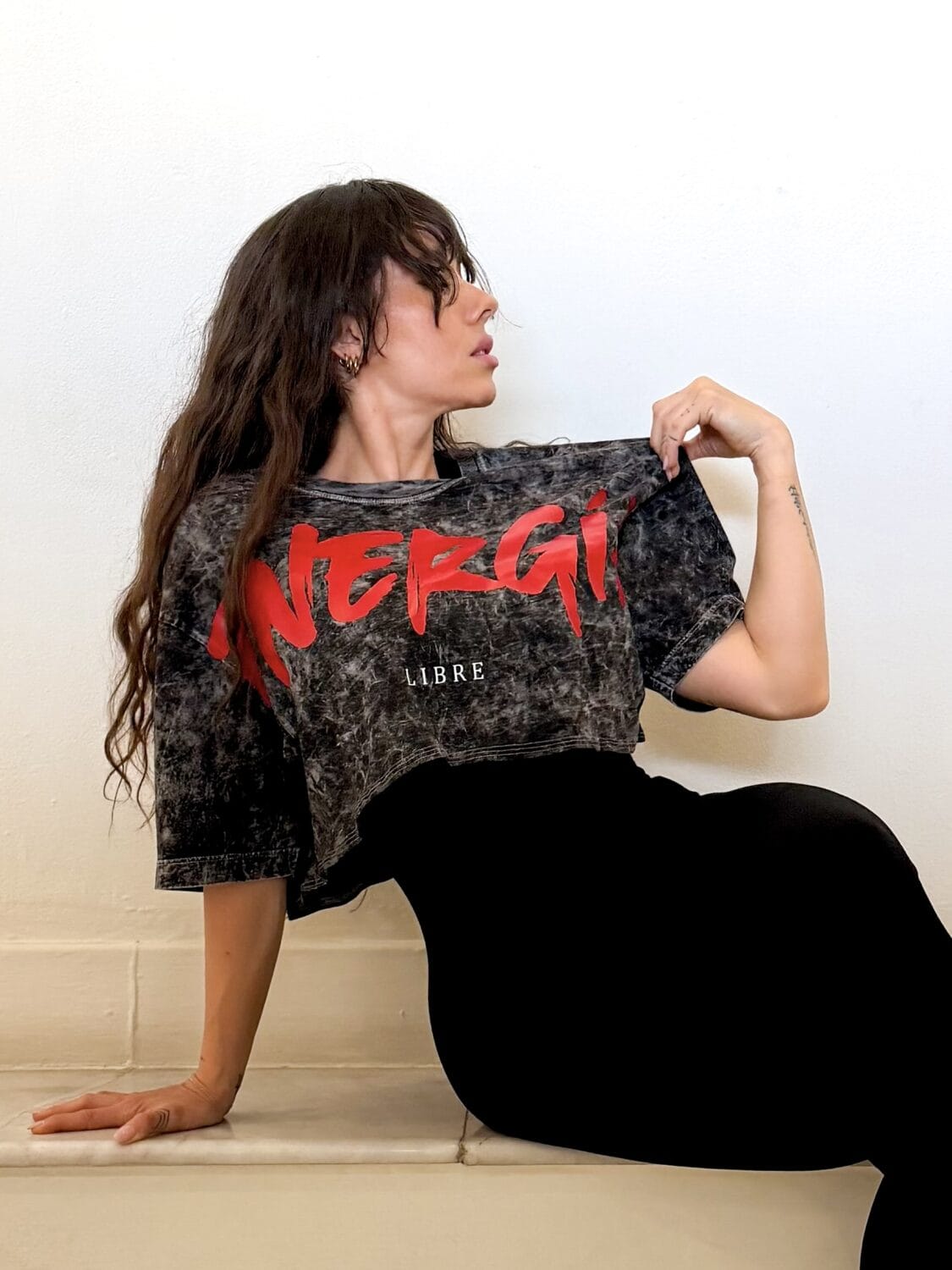 Playera Oversize Crop Top Mineral Mujer Energía Libre algodón 100% 4
