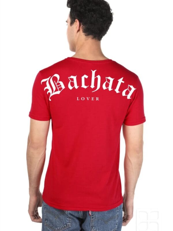 Playera para hombre BACHATA LOVER color rojo con blanco