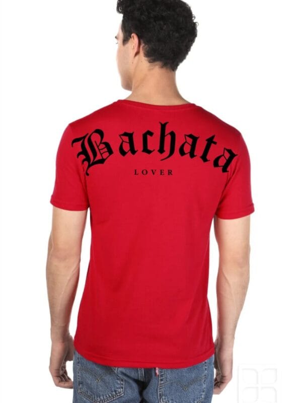 Playera para hombre BACHATA LOVER color rojo con negro
