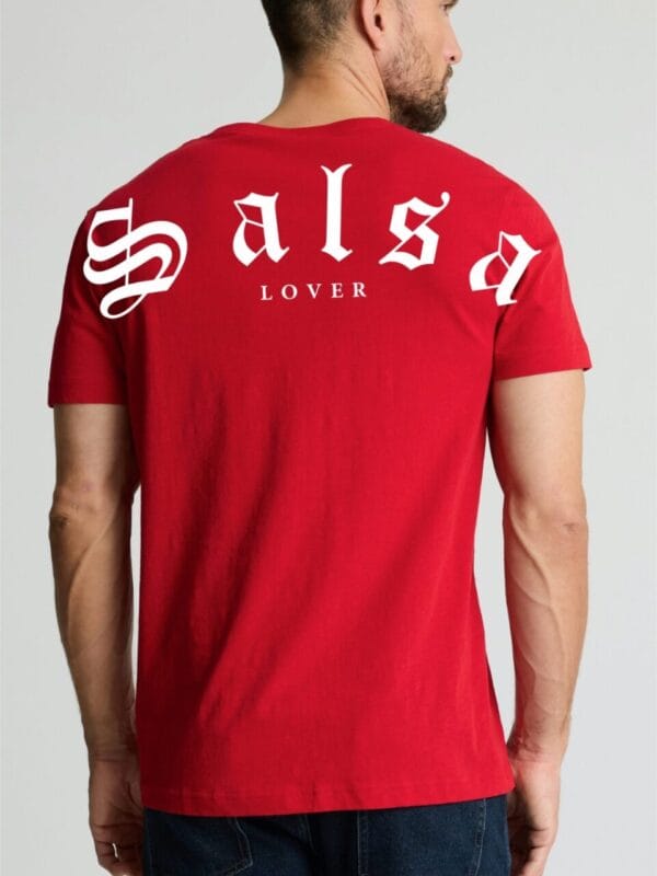 Playera para hombre SALSA LOVER color rojo con blanco