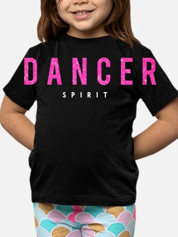 Playera para niño DANCER SPIRIT color negro con rosa