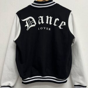 Chamarra Cazadora Bomber Jacket Dance Lover Blanco con Negro