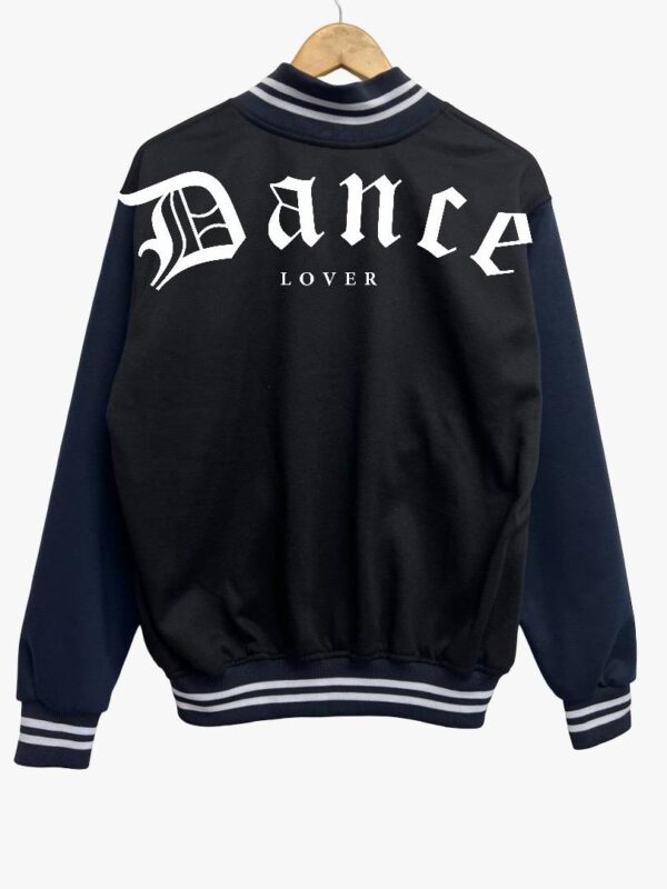 Chamarra Colegio Bomber DANCE LOVER azul con negro unisex