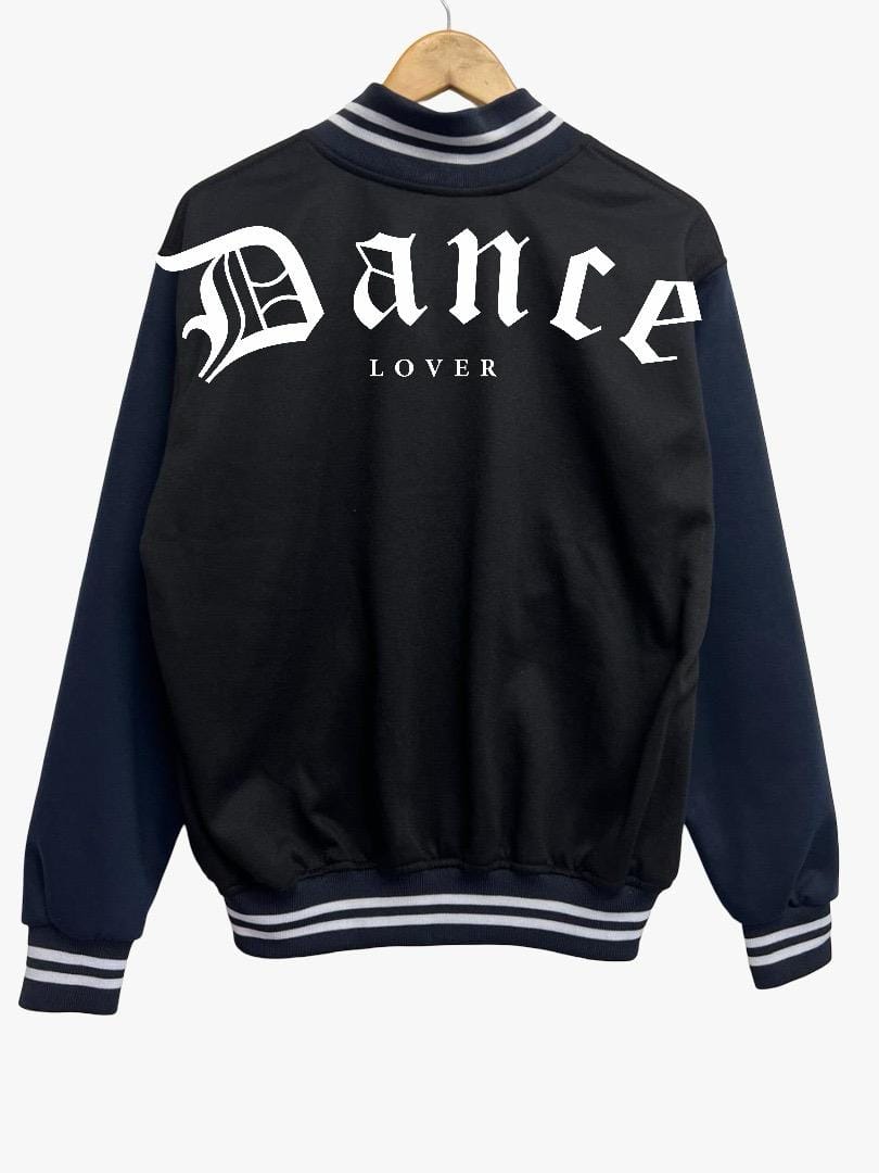 chamarra colegio dance lover azul con negro espalda