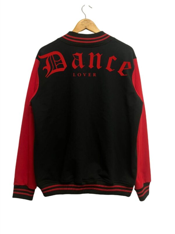 Chamarra Colegio Bomber DANCE LOVER roja con negro unisex