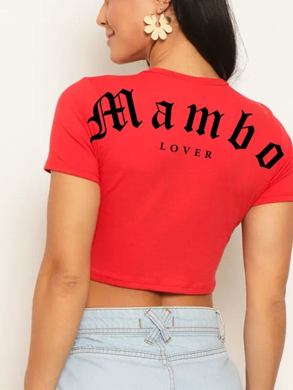 Crop Top MAMBO LOVER color rojo con negro