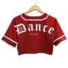 Casaca Jersey crop top Dance Lover roja espalda