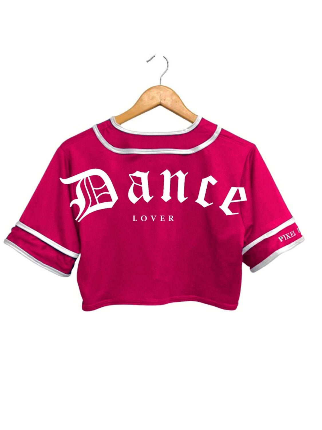 Casaca Jersey crop top Dance Lover rosa fiusha espalda