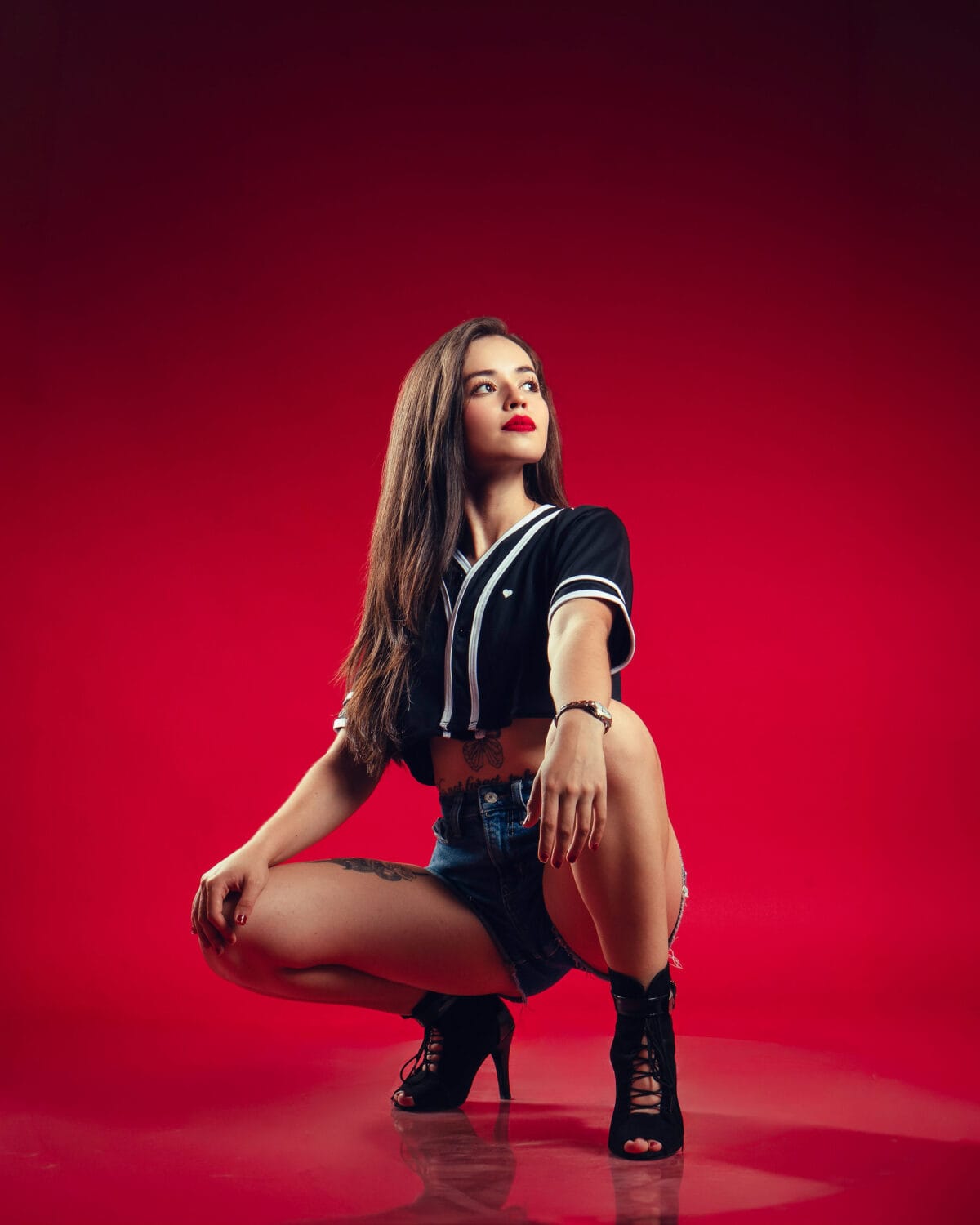 jersey croptop negra mujer salsa lover frente