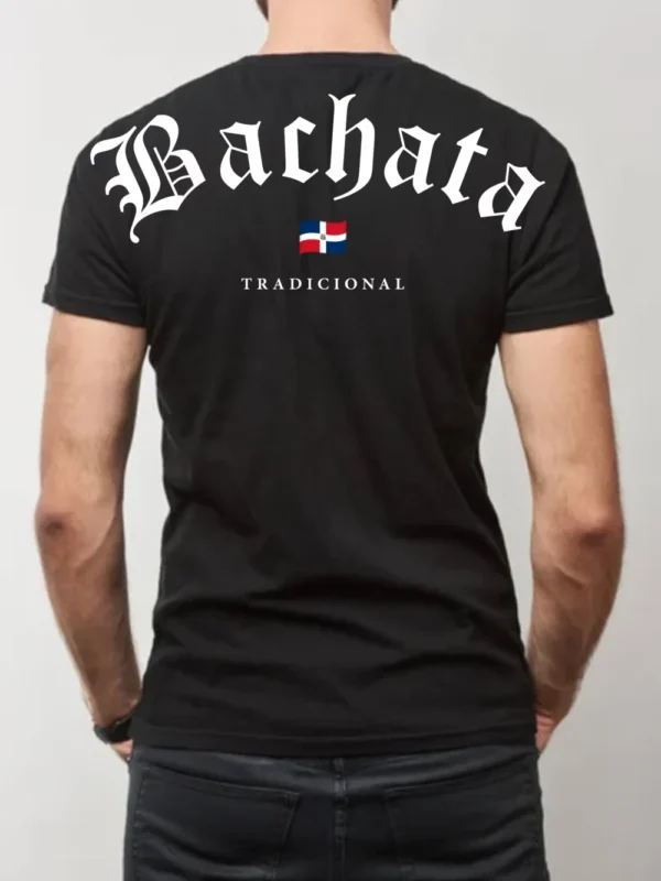playera hombre bachata tradicional color negro espalda 1
