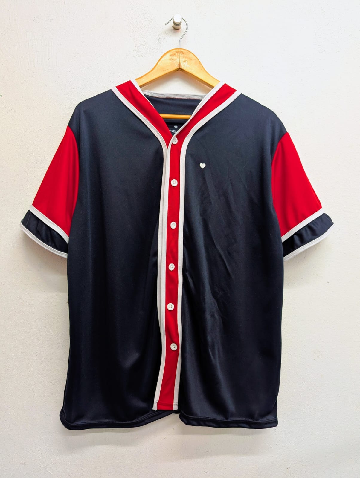 jersey combinada rojo1 azul marino bachata tradicional unisex espalda 1