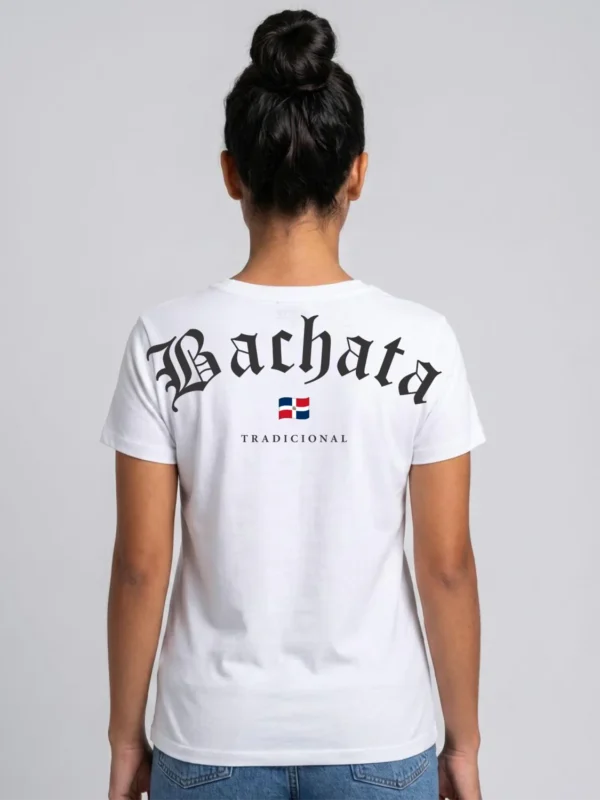playera hombre blanca-bachata-tradicional espalda 1