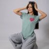 playera de mujer dance happy menta algodón de frente 3