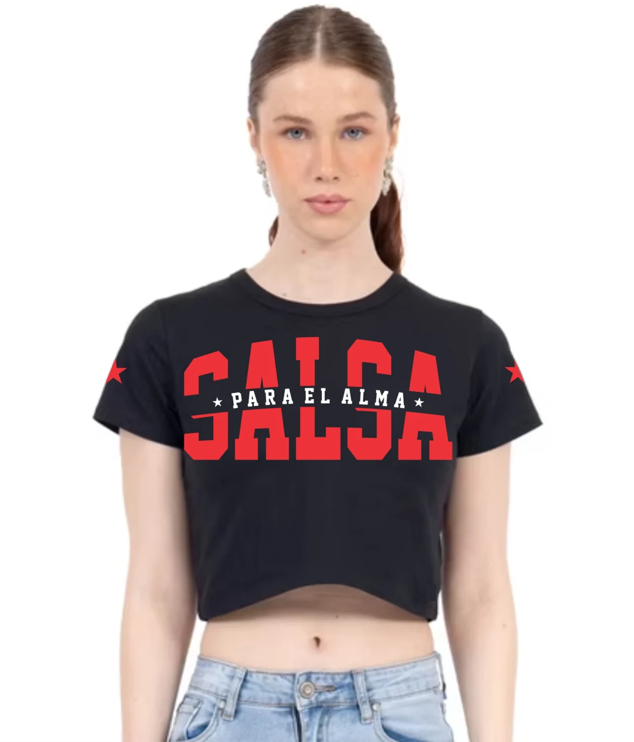crop top salsa para el alma color negro para mujer