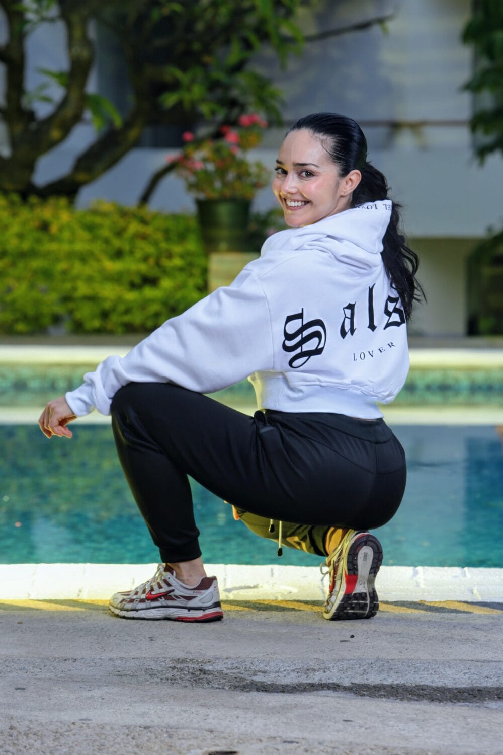 Salsa Lover crop top white crop top hoodie
