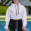 hoodie crop top white salsa lover
